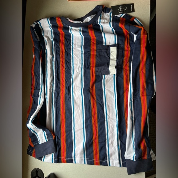 Gold striped long sleeve shirt men’s​ - Picture 2 of 3